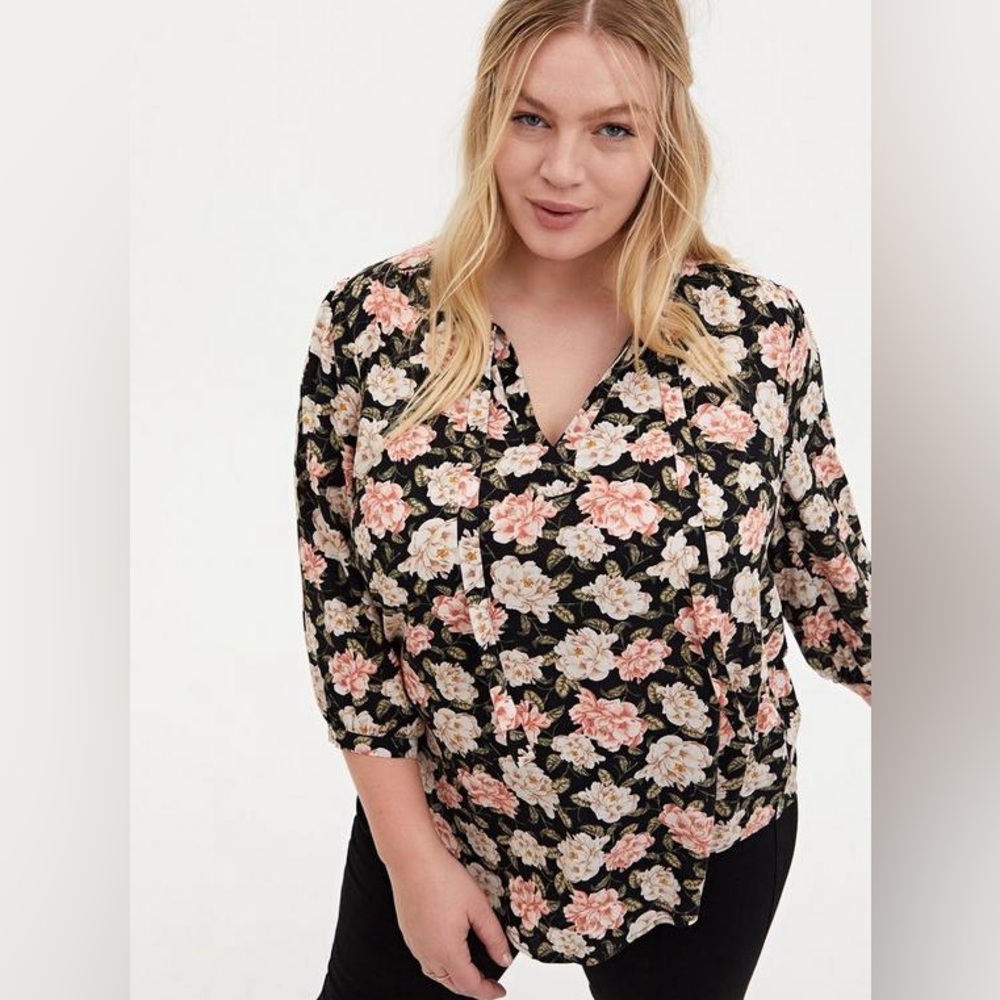Torrid Textured Woven Peasant Blouse